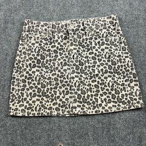 AMERICAN EAGLE Women’s Corduroy Grey Animal Print Super Stretch Skirt size: 6